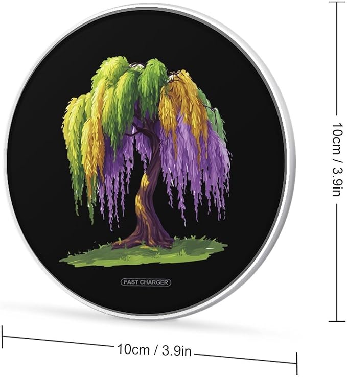 Mardi and Gras Tree Wireless Charger Anti-Slip Wireless Charging Pad Slim Charger Mat for Men Women