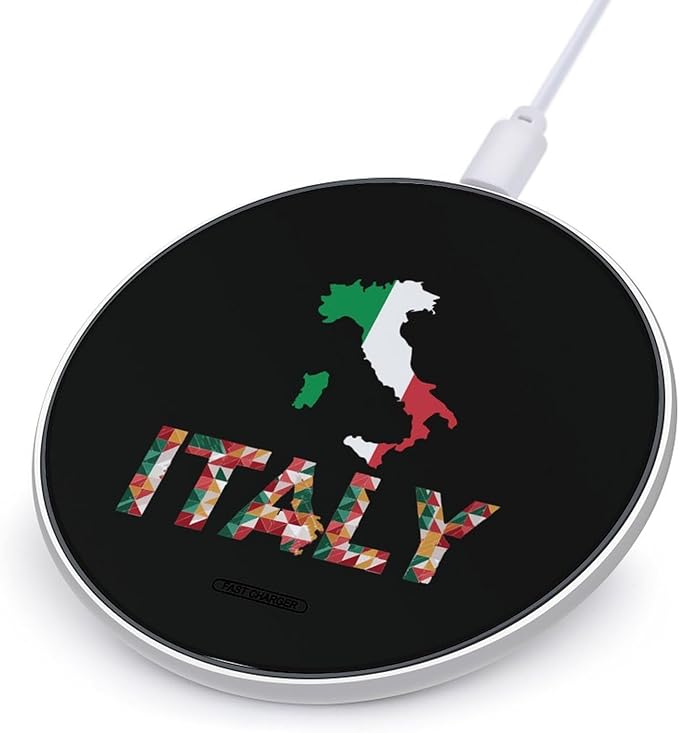 Italy Map Art Fast Portable Charger 10W Funny Graphic Phone Charging Pad with USB Cable