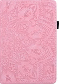 YEMENGHUA Heavy Duty Protection Compatible with Samsung Galaxy Tab A 8.0 T387 SM-T387V T387T T387A Slim Lightweight Embossed PU Leather Flip Holder Tablet PC Case Card Slot Tablet Case(Pink)
