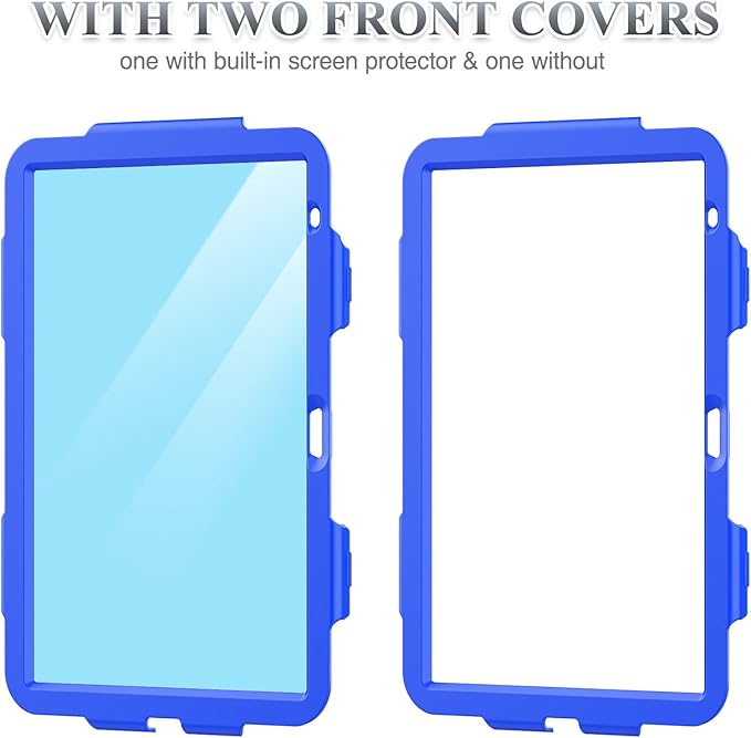 SEYMAC stock Case for iPad (A16) 11th/10th Generation 11''/10.9'' 2025/2022 Full-Body Drop Protection Case with Screen Protector &amp360° Rotate Hand Strap/Stand Blue+Black