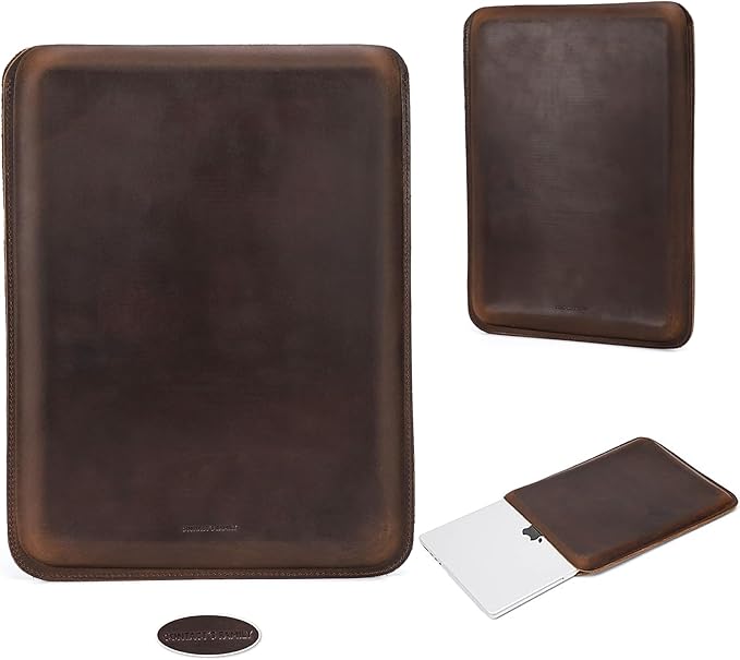 Top Grain Leather 14.2 PC Sleeve Case Vintage Fit Design Handmade Compatible with MacBook Pro 14 2021 M1 A2442 &amp Old Versioned 13-13.3 Inch MacBook Pro/Air Coffee 14.2 Inch