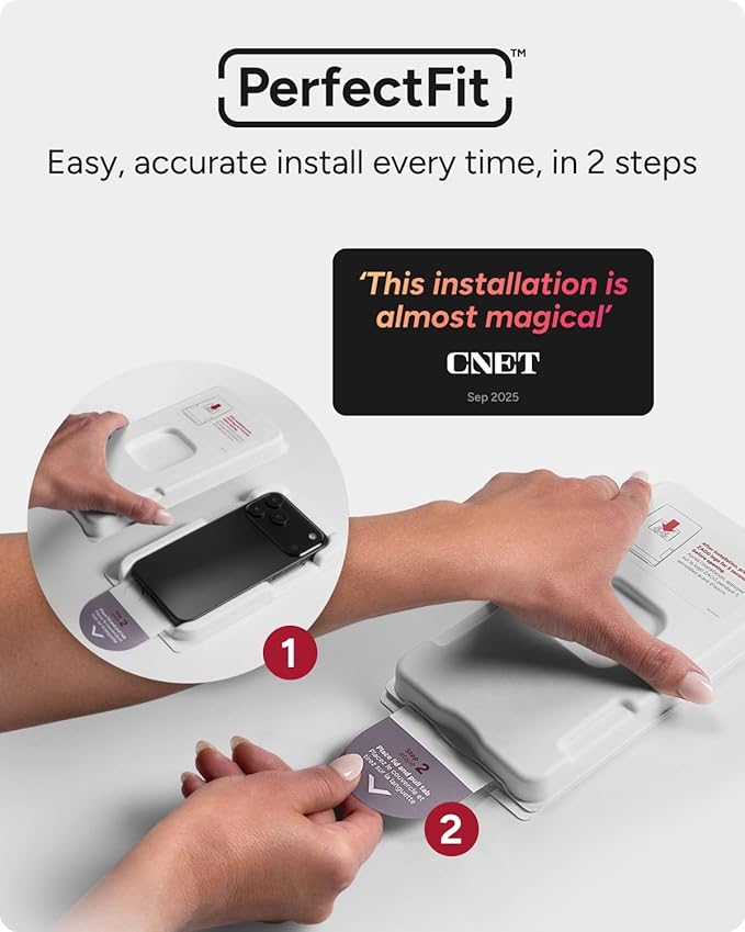 ZAGG Privacy XTR Screen Protector for iPhone 17 Pro Max - 4-Way Privacy Full-Screen Filter 5X Stronger Fingerprint-Resistant Tempered Glass Smooth Feel Easy Two-Step Installation