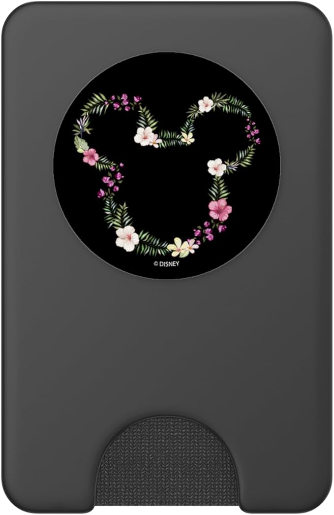 Disney Mickey &amp Friends Mickey Hawaiian Floral Outline Ears PopSockets PopWallet for MagSafe