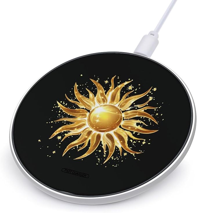 Magic Sun Print Wireless Charger Anti-Slip Wireless Charging Pad Slim Charger Mat for Men Women