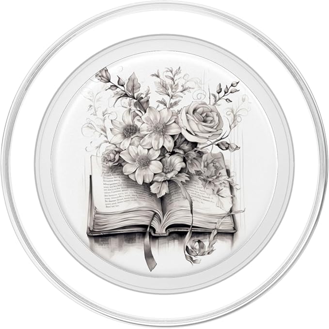 Books and Flowers Reading Book Lover Floral PopSockets MagSafe PopGrip for iPhone