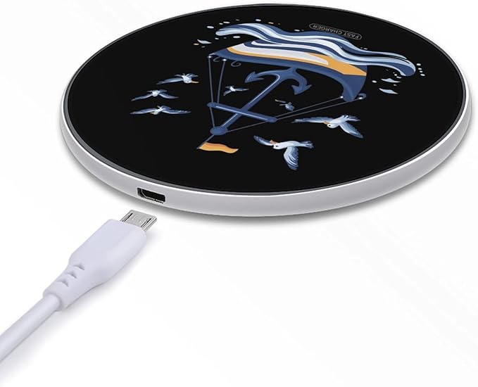 Boatanchors Printed Wireless Charger Anti-Slip Wireless Charging Pad Slim Charger Mat for Men Women