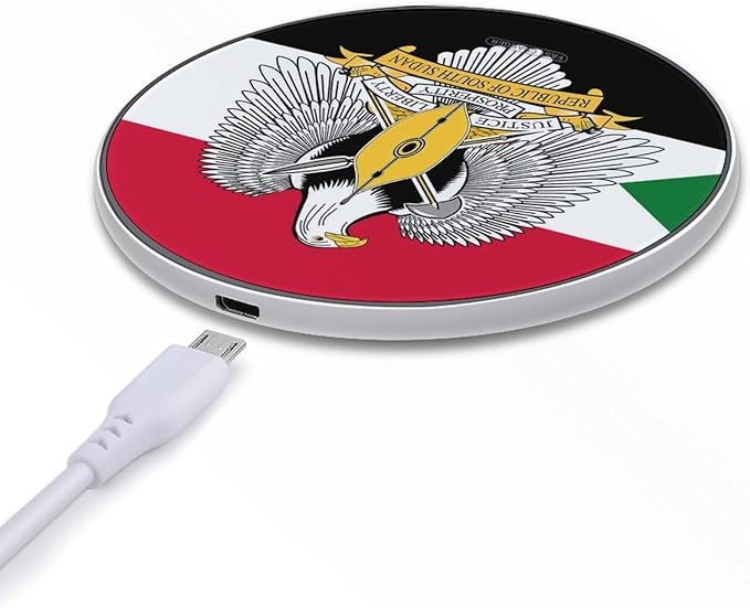 Emblem of Sudan Flag Fast Portable Charger 10W Funny Graphic Phone Charging Pad with USB Cable