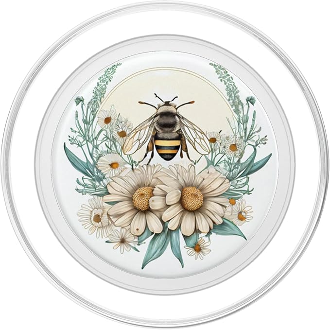 Bee Honeybee Daisy Flowers PopSockets PopGrip for MagSafe