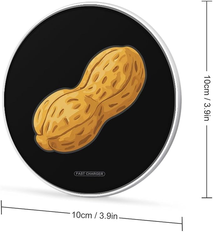 Peanut Nut Fast Portable Charger 10W Funny Graphic Phone Charging Pad with USB Cable