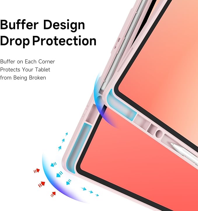 for Samsung Galaxy Tab S11 Ultra Case 14.6 inch Detachable Tablet Cover | Auto Wake/Sleep | Multi-Viewing Angles | Slim Light Shell Cover |Pink