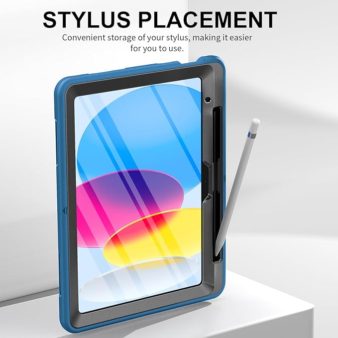 Case for iPad (A16) 11th/10th Generation Case: Protective Cover for iPad 11th Gen 11 Inch 2025 &amp10th Gen 10.9 2022 with Screen Protector- Stand- Shoulder Strap- Handle- Pencil Holder-Dark Blue