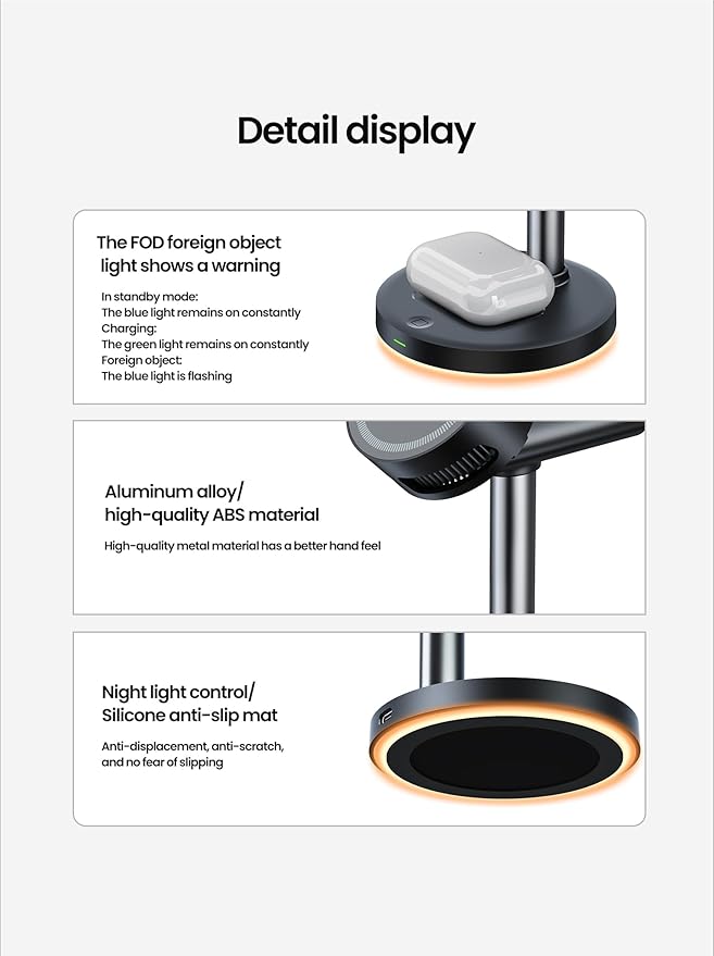 QI 2.2 25W Wireless Charger with Cooling Fan Smart Magnet Charger Stand for Apple Products 3 in 1 Magnetic Charging Station for iPhone 17/1615/14/13/12 Series Airpods Apple Watch (White)