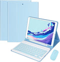 Galaxy Tab S10+ Plus/S9 FE+ Plus/Galaxy Tab S9+ Plus 12.4 Inch Case with Keyboard and Mouse Detachable Magnetic Keyboard Case with S Pen Holder for Galaxy Tab S10 Plus/S9Plus/S9FE Plus (Sky Blue)