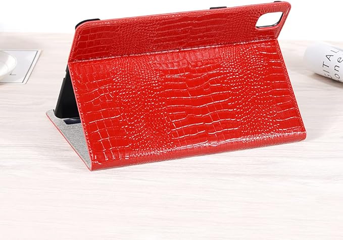 iPad Air 13'' (M4 2026)(M3 2025)(M2 2024) Case iPad Pro-3 4 5 6 (12.9'') Case for Women DMaos Synthetic Crocodile Leather Stand Folio Smart Cover with Pen Holder - Red