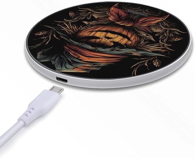 Scarecrow Pumpkins Fast Portable Charger 10W Funny Graphic Phone Charging Pad with USB Cable