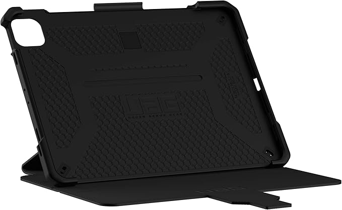 URBAN ARMOR GEAR UAG Designed for iPad Air 10.9 inch Case iPad 5th Generation 2022 Case Black Rugged Smooth Exterior Multi-Angle Viewing Folio Stand w/Pencil Holder Metropolis SE Protective Cover
