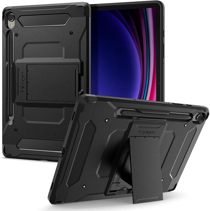 Spigen for Galaxy Tab S9 Case (2023) Tough Armor Pro Protective Hard Shell with Kickstand and S Pen Holder 11 inch Black