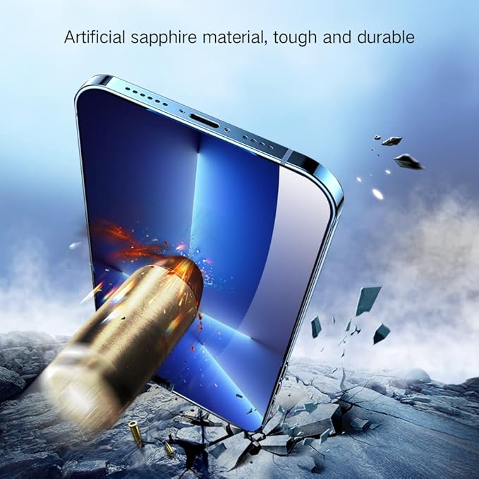PERFECTSIGHT Sapphire Anti Blue Light Screen Protector Designed for iPhone 13 Pro/iPhone 13 [Medical-Grade Eye Protection] HD Filter 6 Radiations Shatterproof Diamond Hard Tempered Glass (6.1 inch)