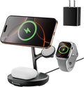 3 in 1 Charging Station for AppleFast Magnetic Wireless Charger for Multiple Devices iPhone 16/15/14/13/12for Airpods and Apple Watch Magsafe Charging Dock Stand