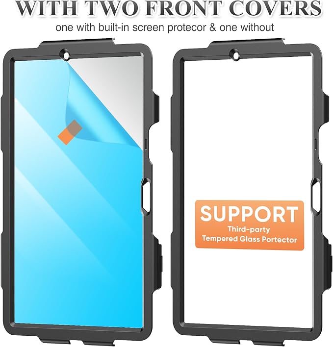 SEYMAC stock Case for Samsung Galaxy Tab S11 Tablet Case 11'' Protective with Screen Protector Pencil Holder 360 Degree Rotate Kickstand Hand Strap Shoulder Strap Black