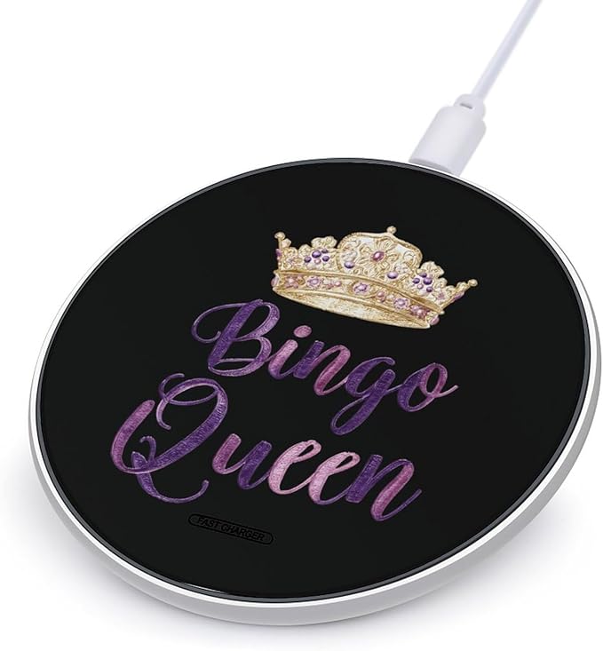 Bingo Queen Fast Portable Charger 10W Funny Graphic Phone Charging Pad with USB Cable