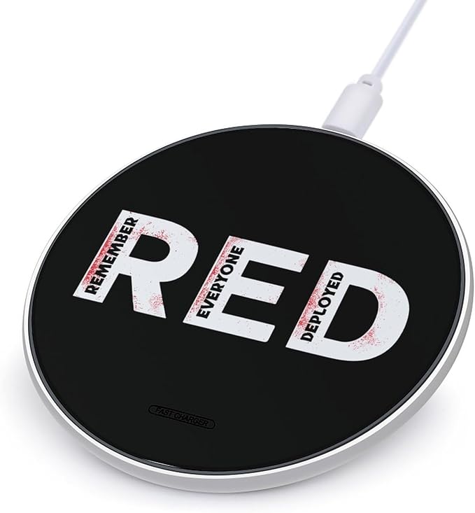 Remember Everyone Deployed Fast Portable Charger 10W Funny Graphic Phone Charging Pad with USB Cable