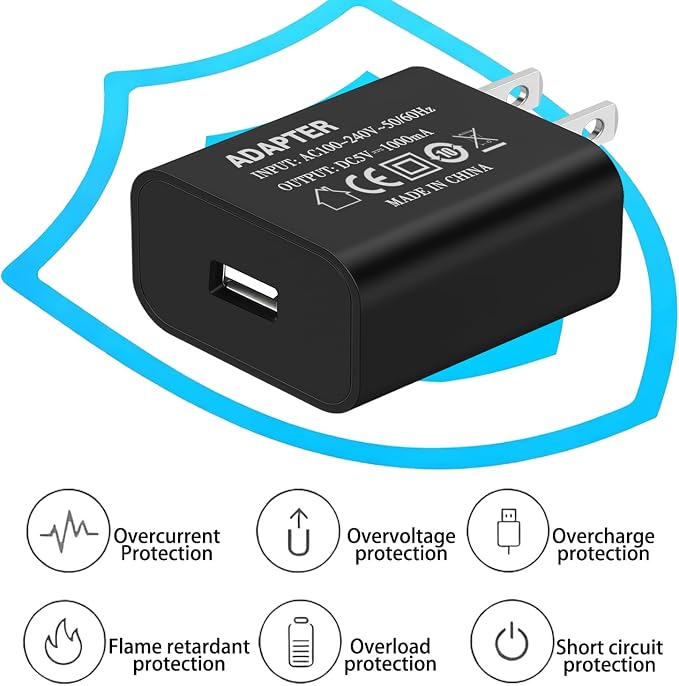 2 × (5v1a black+micro usb cable)