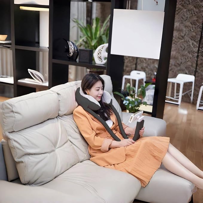 Neck Pillow Phone HolderLazy Gooseneck Cell Phone Stand with 360 ClipUniversal Mobile Phone Tablet Stand for iPhone 15 14/14 Pro Max/13 (Black)