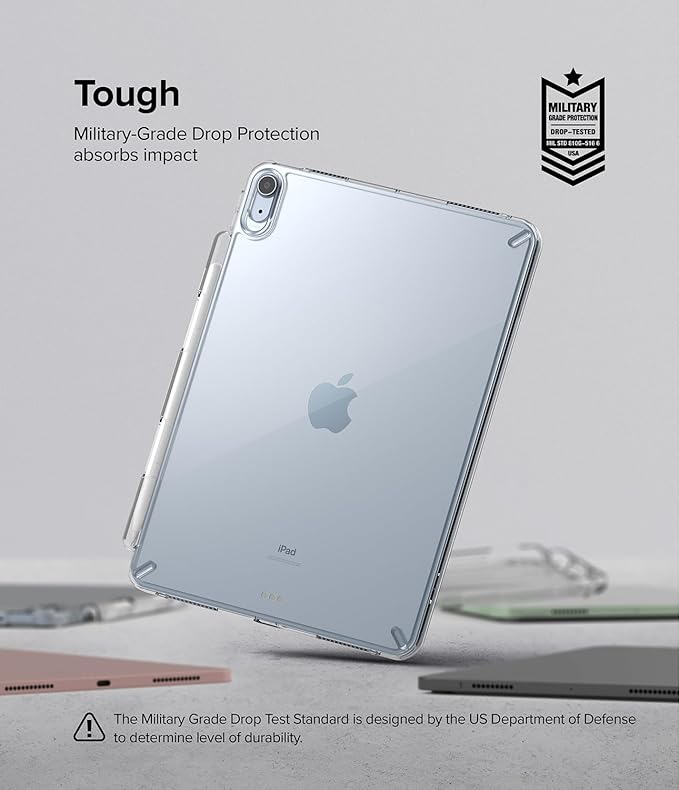 Ringke Fusion Compatible with iPad Air 11 Inch Case (M4 2026 &amp M3 2025 &amp M2 2024) Over Charge Prevention Cover with Pencil Holder for iPad Air 8th 7th 6th 5th 4th Generation - Clear