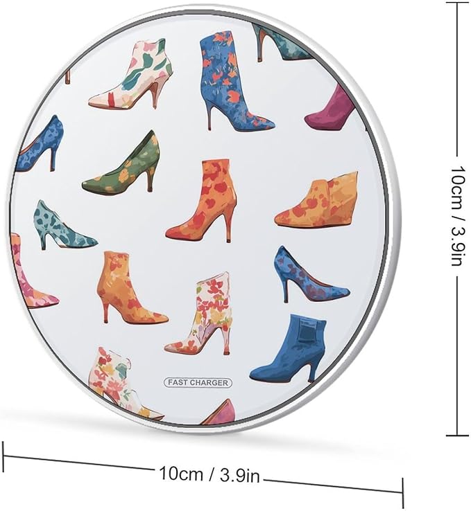 High Heels Boots Fast Portable Charger 10W Funny Graphic Phone Charging Pad with USB Cable
