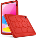 Poetic TurtleSkin case for New iPad (A16) 11th / 10th Generation (2025/2022) Heavy Duty Shockproof Kids Friendly Silicone Case Cover Only Compatible with New iPad 11/10.9 Inch Red