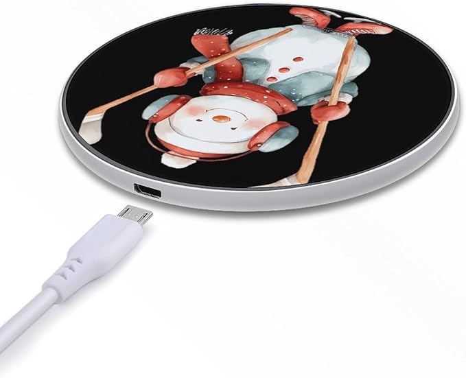 Snowyman Ice Hockey Phone Charger Magnetic Charging Pad Anti-Slip with USB Cable