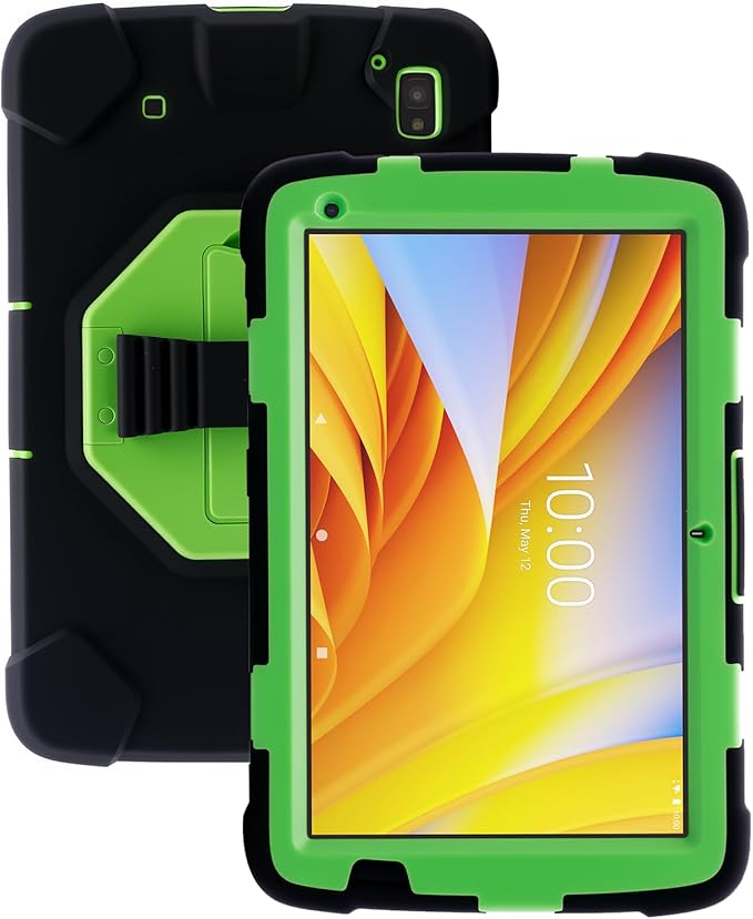 Protective Case for Zebra ET40 ET45 10 Inch Tablet Only Military Grade Shockproof Rugged Cover with Hand Strap &amp Stand SG-ET4X-10EXOSKL1-01 Compatible with Zebra Accessories (Green)