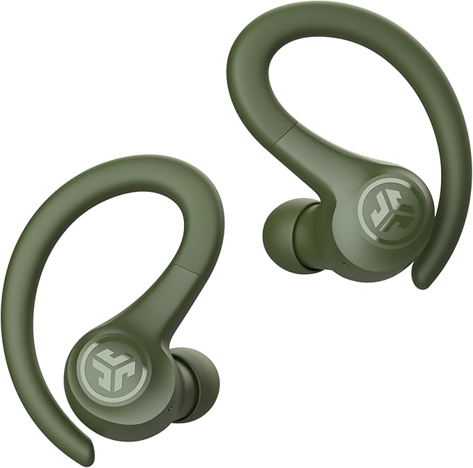 JLab Go Sport+ Wireless Workout Earbuds Featuring C3 Clear Calling Secure Earhook Sport Design 35+ Hour Bluetooth Playtime 3 EQ Sound Settings and IP55 Sweat Resistance (Green)
