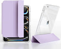 Case for iPad 9th/8th/7th Generation 2021/2020/2019 (10.2 inch) Case with Pencil Holder Slide Detachable Magnetic Trifold Stand Shockproof Slim Cute Clear Back Protective Cover (Violet)