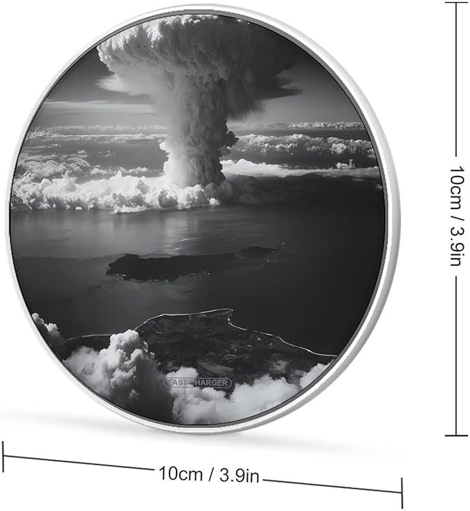 Mushroom Cloud Fast Portable Charger 10W Funny Graphic Phone Charging Pad with USB Cable