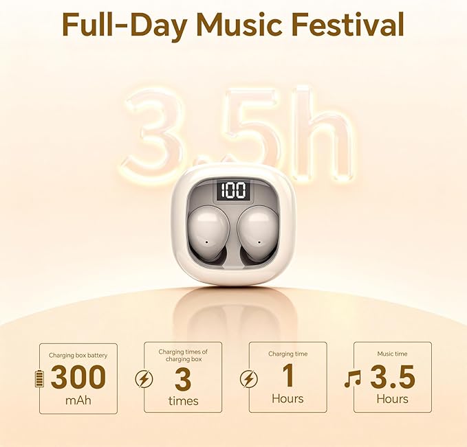 Ear Buds Invisible Mini Earbuds Wireless Bluetooth Smallest Low Profile Micro Tiny Discreet Hidden Earbuds for Work Small Headphones Sleep Wireless Earphone IPX5 Waterproof for Small Ear Canals