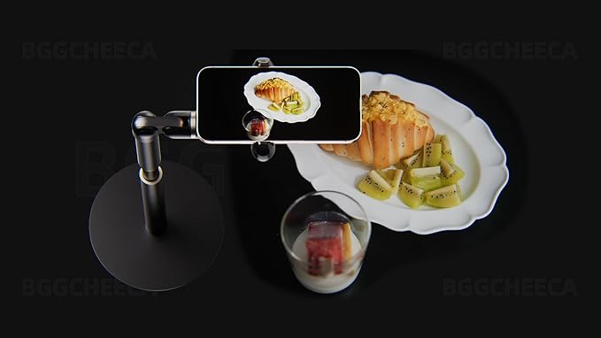 【25inch/63cm Aluminum Overhead Phone Mount360° Angle Adjustable Cellphone Stand Holder 4-6.9 Table Top YouTube Streaming Content Creator Video Recording. YE-S