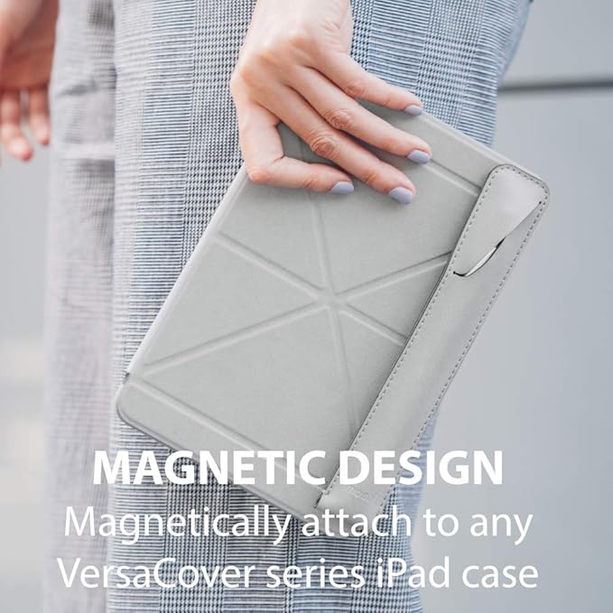 Moshi Magnet Vegan Leather Case for iPad Pencil Ultra-Slim Microfiber Lining Attaches to Moshi’s VersaCover Case Scratch Protection Metro Black