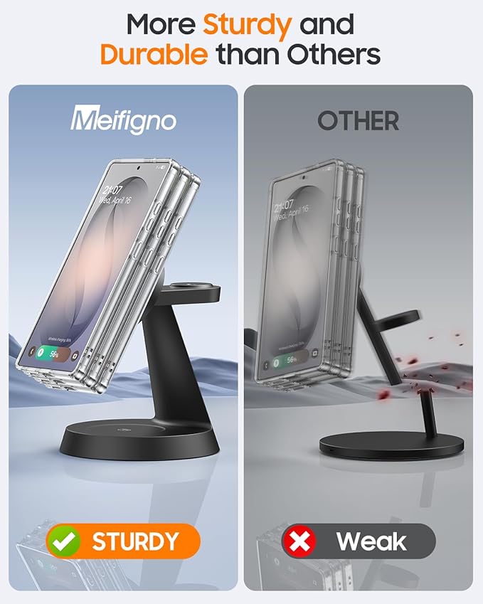 25W Magnetic Wireless Charger for Samsung Galaxy S26 Ultra &amp 45W Adapter 3 in 1 Charging Station Design for MagSafe Samsung Charger for S25/Z Fold7 Charger Stand for Galaxy Watch Ultra 8 for Bu