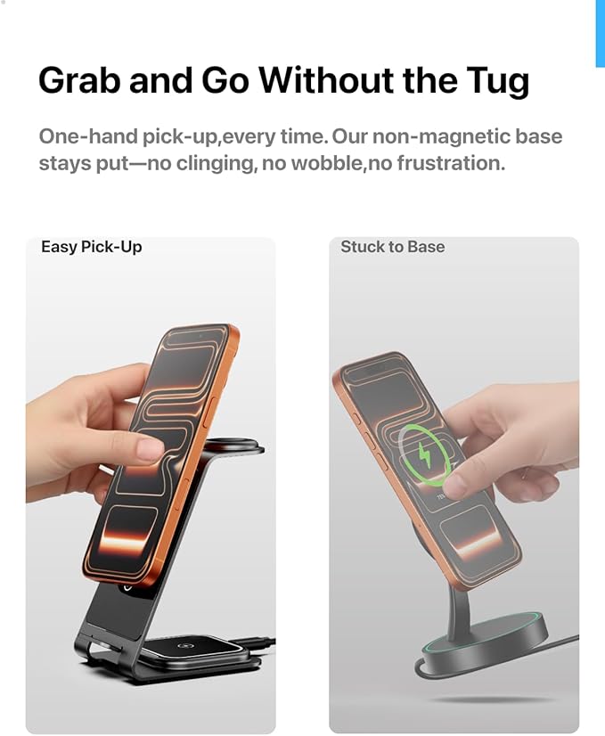 Intoval Aluminum 3 in 1 Wireless Charging Station for iPhone 17 16 15 14 13 12 11 Pro Max XR Wireless Charger for Apple Watch 11 10 9 8 7 Ultra SE 3 2 Phone Charger for AirPods 4 Pro 2 3 (Desert)