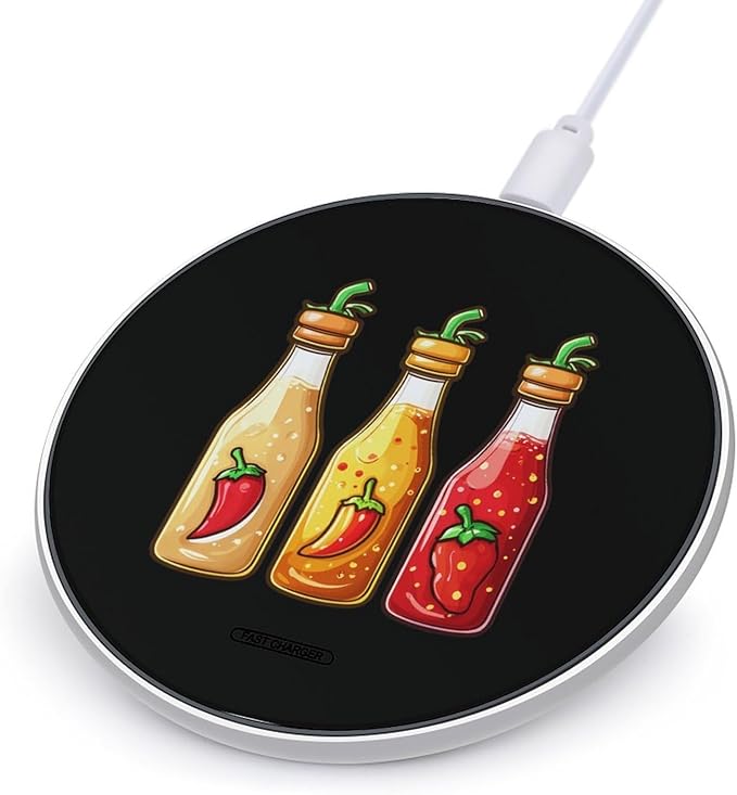 Hot Mexican Sauce Food Wireless Charger Anti-Slip Wireless Charging Pad Slim Charger Mat for Men Women
