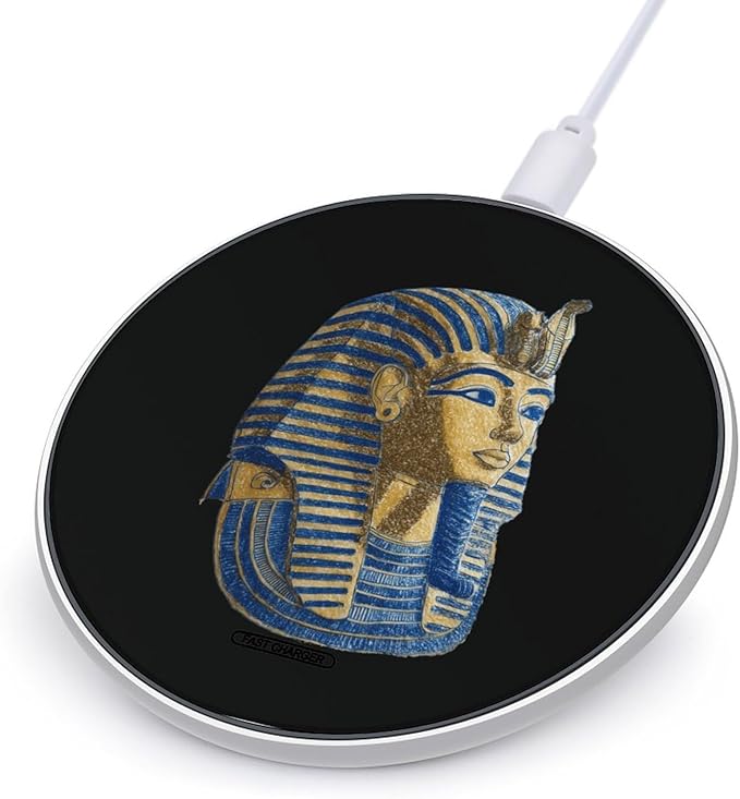 Ancient Egyptian Mask Fast Portable Charger 10W Funny Graphic Phone Charging Pad with USB Cable