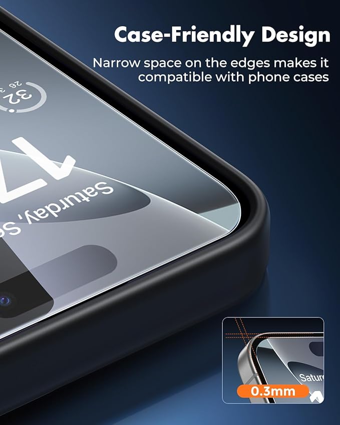 UNBREAKcable iPhone 16 Pro Max Screen Protector 3-Pack 3 Tempered Glass + 3 Camera Lens Protectors 9H Hardness HD Clarity Anti-Fingerprint Case Friendly 6.9 Inch