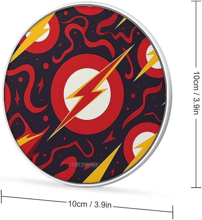 Red Glitter Pattern Wireless Charger Fast Wireless Charging Pad with USB Cable 10W Anti-Slip Magnetic Wireless Charger Portable Slim Charger Puck Travel Charging Station