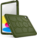 Poetic TurtleSkin case for New iPad (A16) 11th / 10th Generation (2025/2022) Heavy Duty Shockproof Kids Friendly Silicone Case Cover Only Compatible with New iPad 11/10.9 Inch Military Green