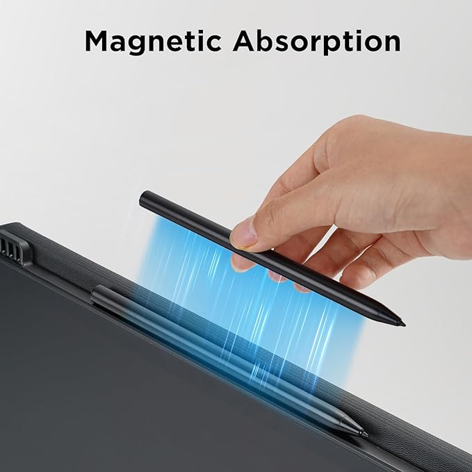TCL Tablet Case for NXTPAPER 14 Slim PU Leather Flip Cover with 3 Adjustable Angles Magnetic Stylus Attachment Design Auto Sleep/Wake Black