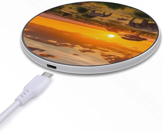 African Animals Wildlife Sunset Wireless Charger Anti-Slip Wireless Charging Pad Slim Charger Mat for Men Women