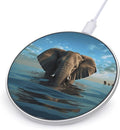 Elephant is Sitting in The Water Wireless Charger Fast Wireless Charging Pad with USB Cable 10W Anti-Slip Magnetic Wireless Charger Portable Slim Charger Puck Travel Charging Station