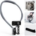 TELESIN° Neck Phone Holder POV/Vlog Neck Mount for Phones with Phone Clip Hands Free Phone Neck Holder w Chest Strap Neck Selfie Mount Video Recording for iPhone Samsung Google Pixel and All Phones
